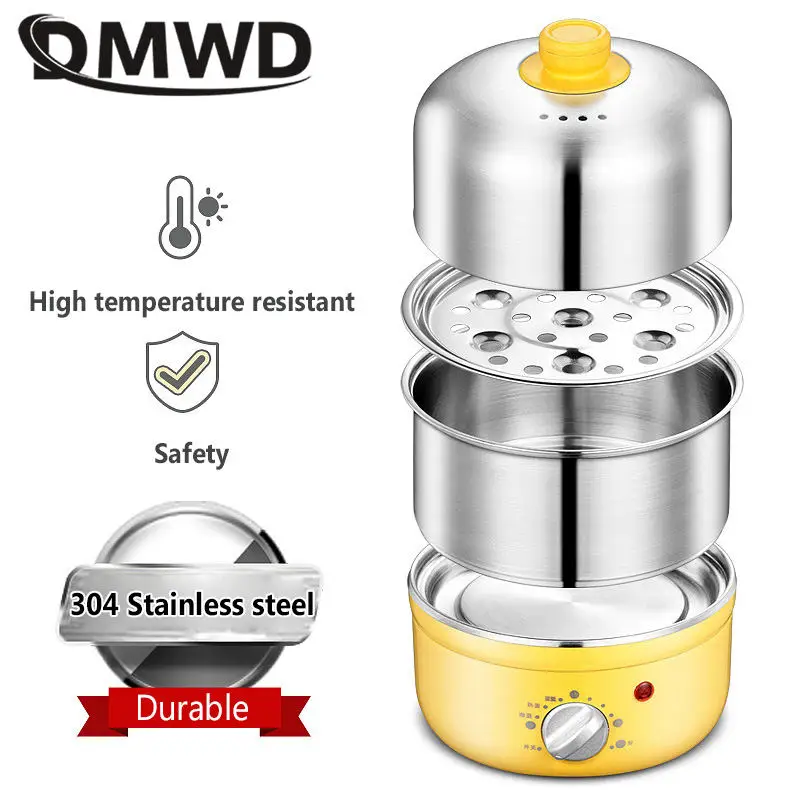 Electric Egg Boiler 1 layer/2 layers Stainless steel Food steamer Timed Egg Custard Maker Breakfast Maker Automatic power off