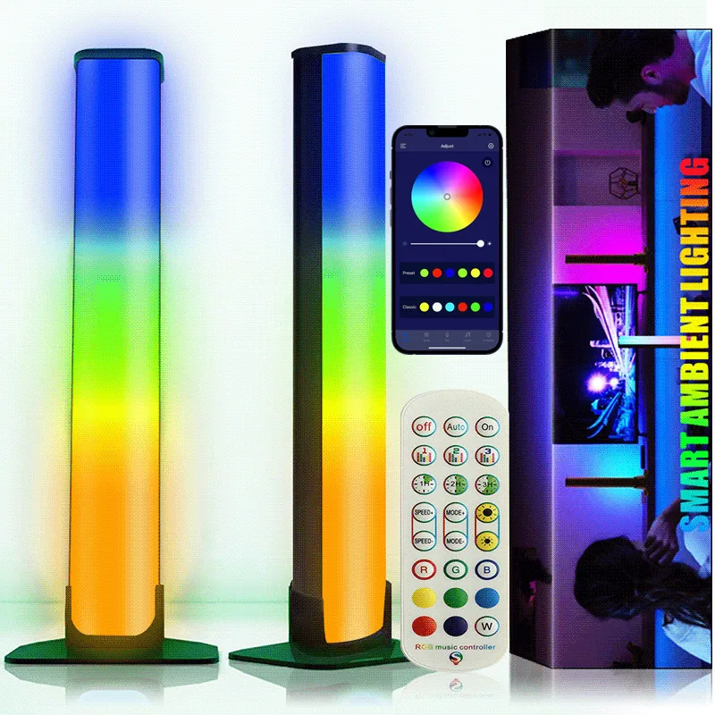 portable night light Smart LED Pickup Light RGB Symphony Lamp Bluetooth App Control Music Rhythm Lights Ambient LED Lamp Gaming Bar TV Computer Desk candle night Night Lights