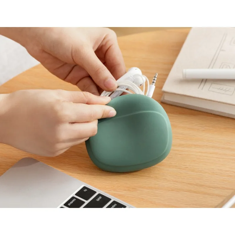 1PC Outdoor Sports Portable Silicone Earphone Storage Bag Data Cable Charger Storage Box Eva Earphone Cable Bag