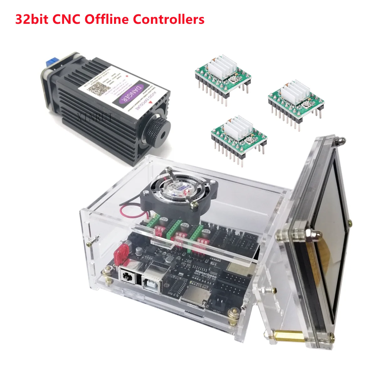 

GRBL offline controller MKS DLC32 case box CNC board panel 3018 3020 upgrade set for home laser carving printer machine
