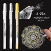 3pcs Large Capacity 0.8mm Waterproof White Gel Pen Highlighter Marker  Sketch Drawing Art Markers Comic Design Fine Liner 1