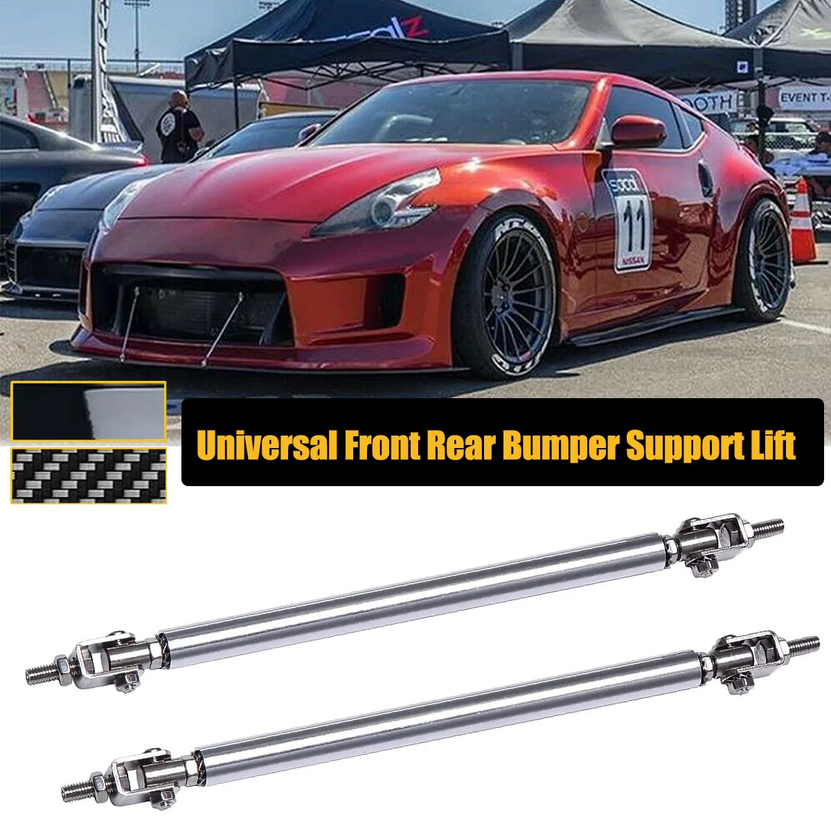 2 Pezzi Universale Paraurti Anteriore Lip Splitter Spoiler Puntone Asta Barra Di Supporto Per Nissan 350Z 370Z Coupé 2000-2022 Accessori Auto