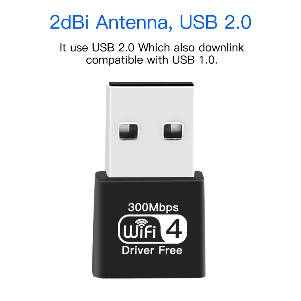 300Mbps USB WiFi 어댑터 USB 2.0 미니 WiFi 동글 무선 네트워크 카드 PC 노트북 데스크탑용 Win7/10/11용