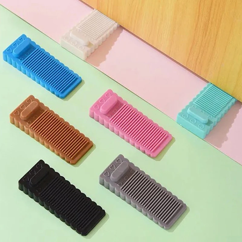 1 Pcs Silicone Safety Door Stop Stoppers Block Wedge Doorstops Door Stopper Home Office Rear Anti-collision Retainer