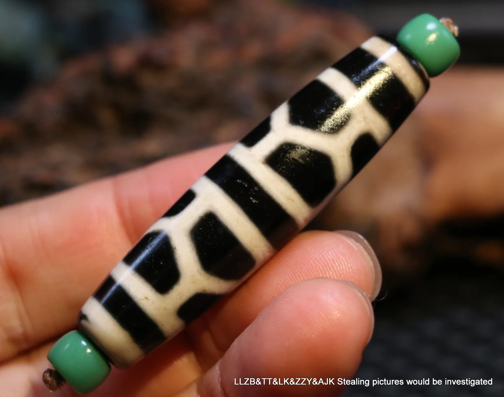 

Magic Power Energy Tibetan Old Agate Turtoise Shell Longevity Symbol dZi Bead Amulet Pendant Talisman UPD220102A15