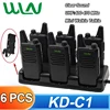6PCS WLN KD-C1 Mini Walkie Talkie UHF 400-470MHz Transceiver 5W 16CH Handheld Amateur Two Way Ham Radio With C1 Six Way Charger 1