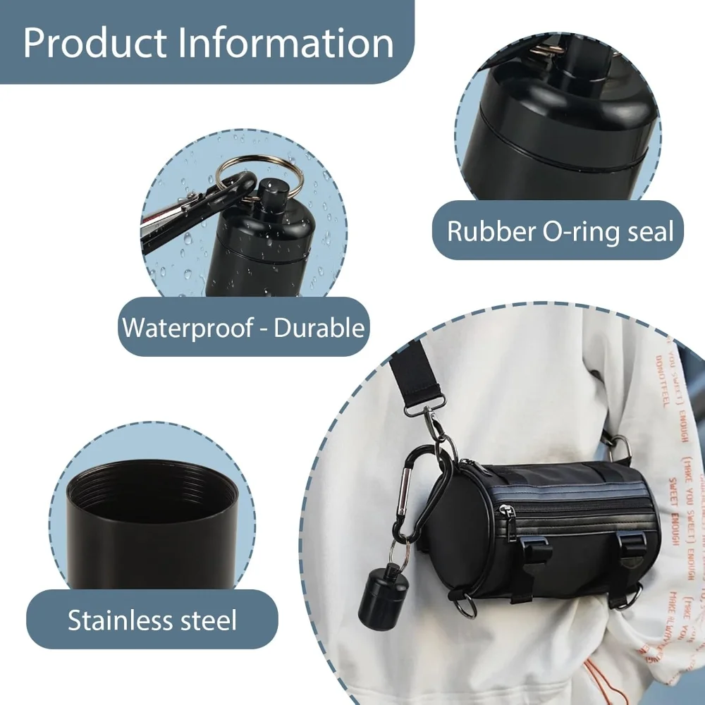 Premium Portable Aluminum Waterproof Keychain Case – Sleek Travel Container