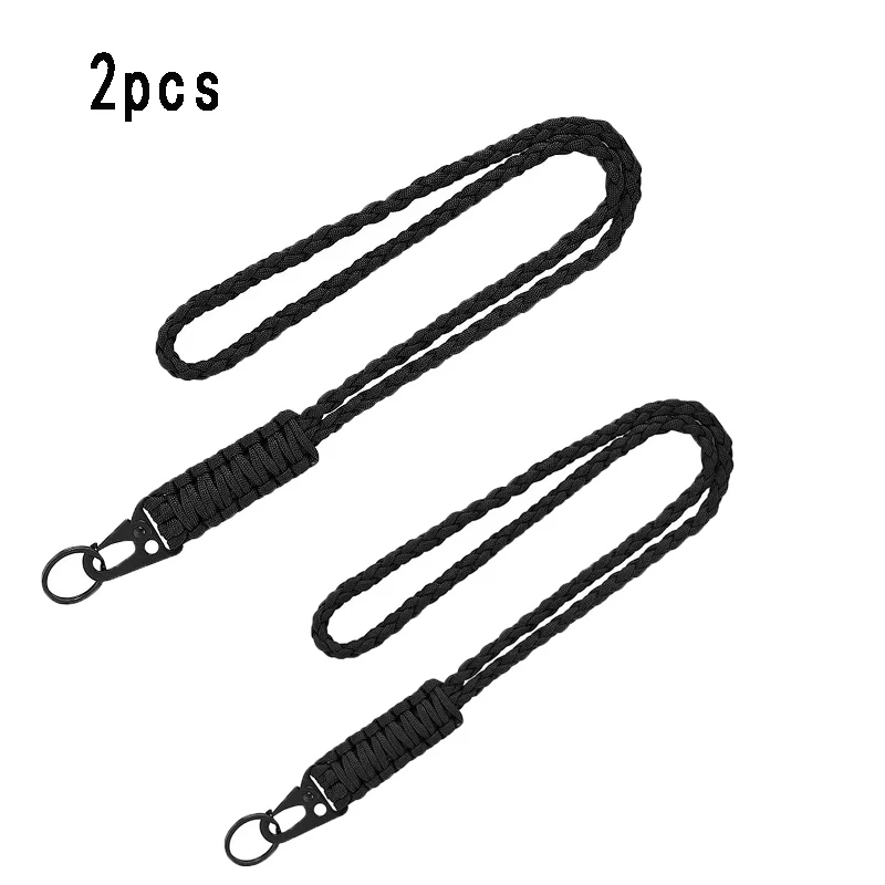 Heavy Duty Braided Paracord Safety Lanyard with Carabiner Clip