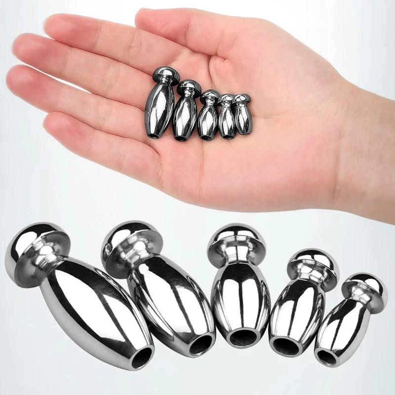 Male Urethral Dilator Penis Plug Metal Hollow Urethral Catheter Sounding Stimulation Adult Products Sex Toys Men 18+ urethral dilator silicone urethral dilator 5 Size