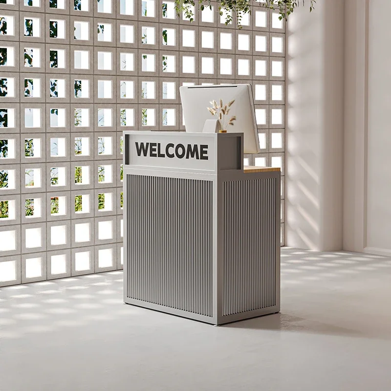 Modern Simple Reception Desks Italian Minimalism Design Podium Counter Storage Beauty Salon Office Furniture Ontvangstbalie FYRD