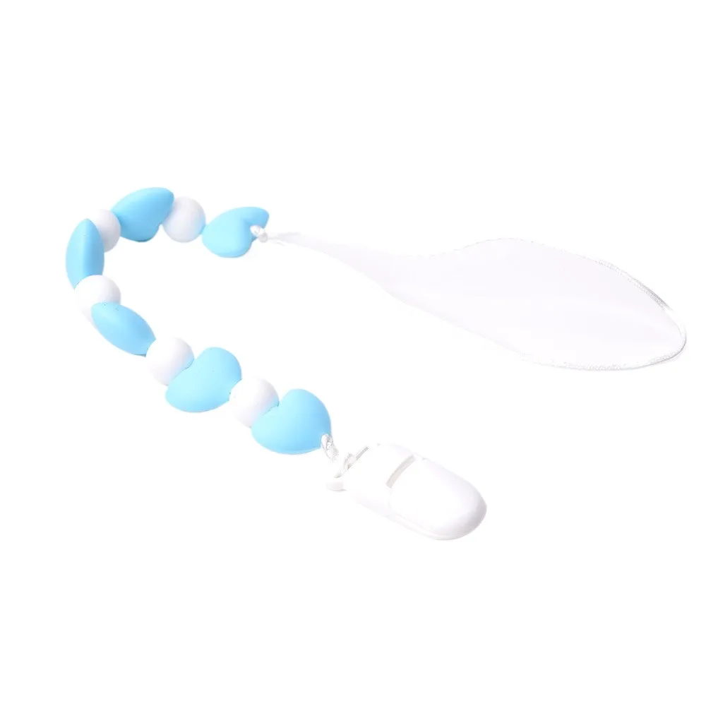 Silicone Beads Pacifier Clip Baby Dummy Holder Leash, Teething Pacifier Chain