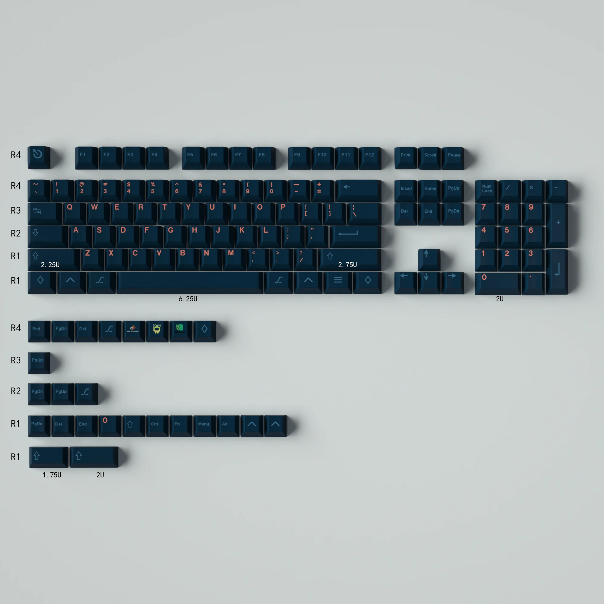 Gmk firefly-メカニカルキーボードキャップ,大きな文字,チェリー 