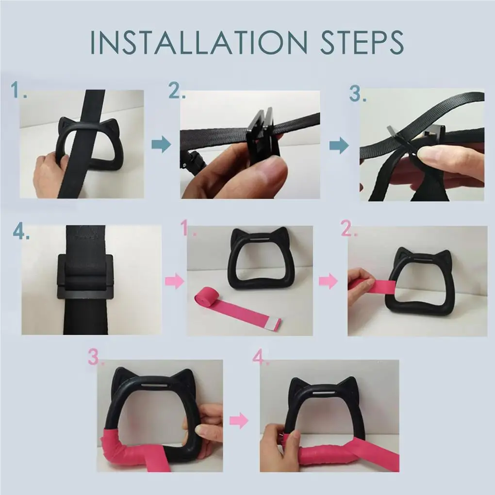 1 Set Kids Gymnastics Ring Detachable PP Handle Nylon Webbing Animal Shape Adjustable Pull-up Rings Fitness Equipment 2M
