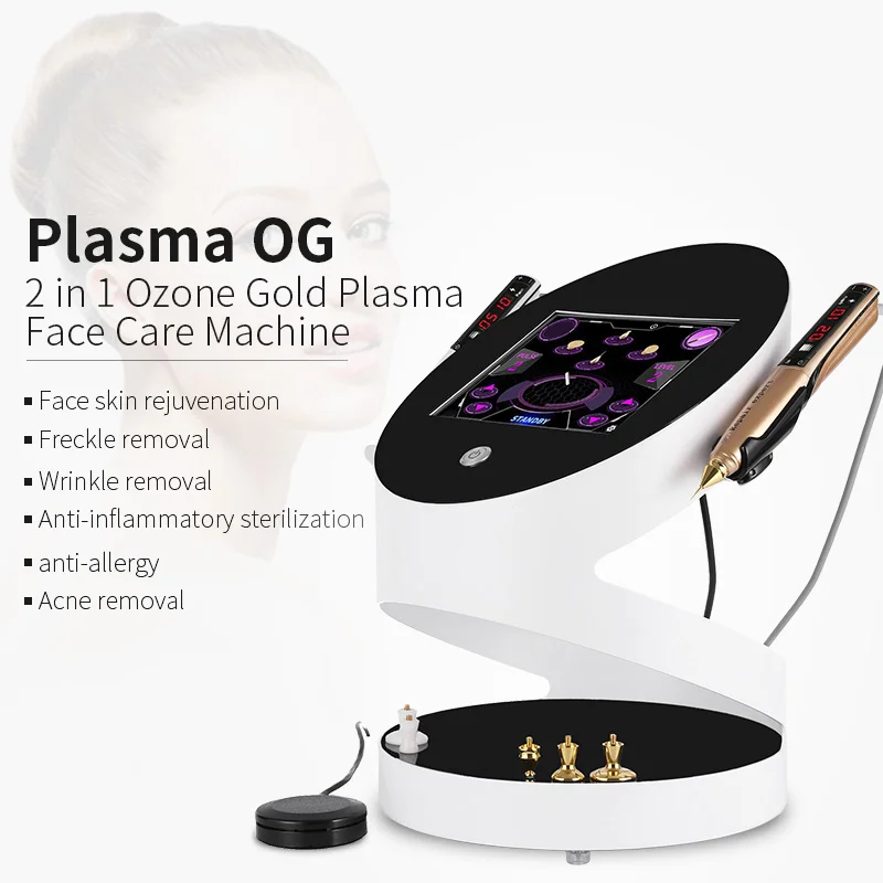

2024 2 In 1 Gold Ozone Plasma Pen Skin Rejuvenation Wrinkles Treatment Facial Lifting Device