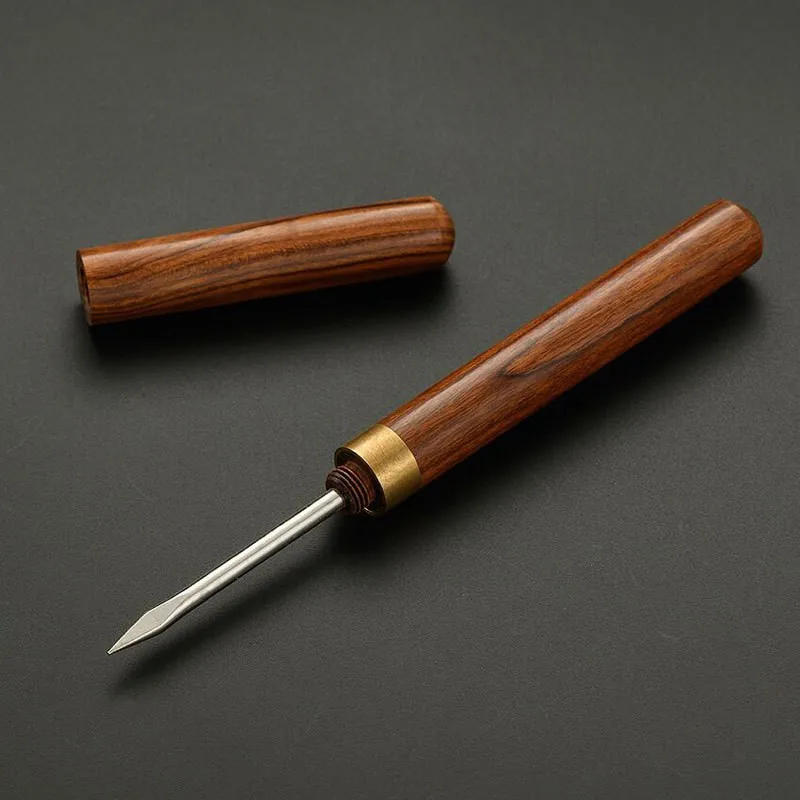 Household Tools Small Pear Black Sandalwood Stainless Steel Tea Needle Sandalwood Tea Knife Exquisite Set
