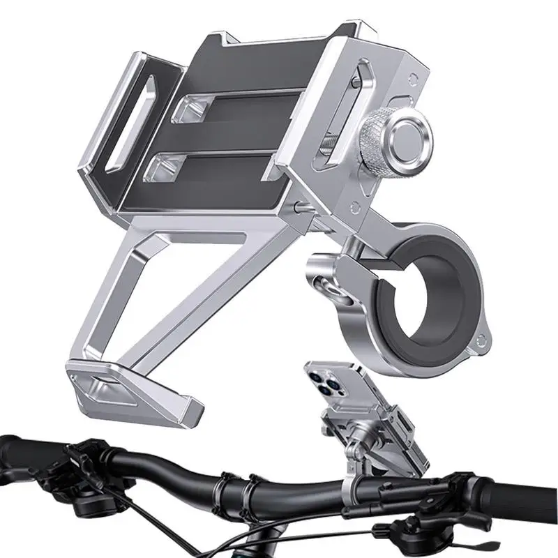 

Bike Phone Holder Motorcycle Handlebar Cell Phone Clamp 360 Rotation Aluminum Alloy Clamp Adjustable Motorcycle Bicycle Mobile
