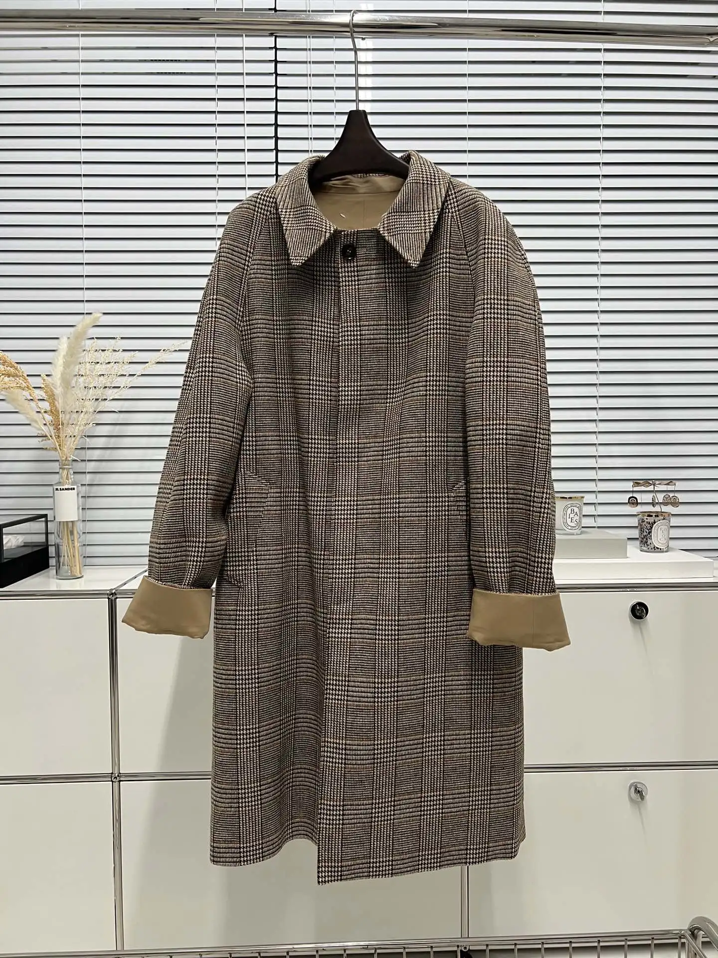 

Luxury Brand Mmsix Women's Long Trench Coat 2023 New Arrival Color Check Double-sided Back Split Coat Casual Korean Style Coats