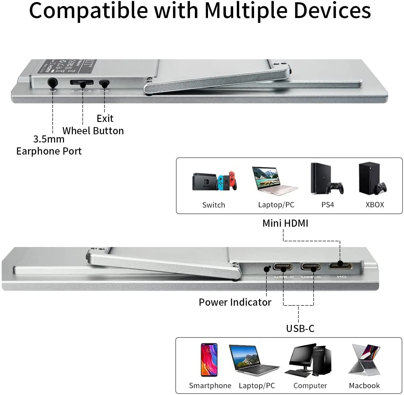 WIMAXIT ޴ ġ ũ , Ʈ, PC, PS4, Xbox, ȵ̵  ̽ ĵ , M1410CT, 14 ġ