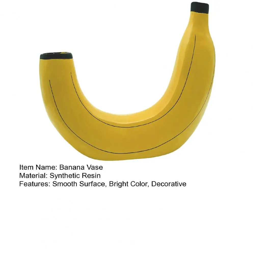 Synthetic Resin Banana Vase Modern Flower Pot Art Crafts Desktop Vase Ornament Tabletop Vase for Flowers Arrangement Home Decor 5