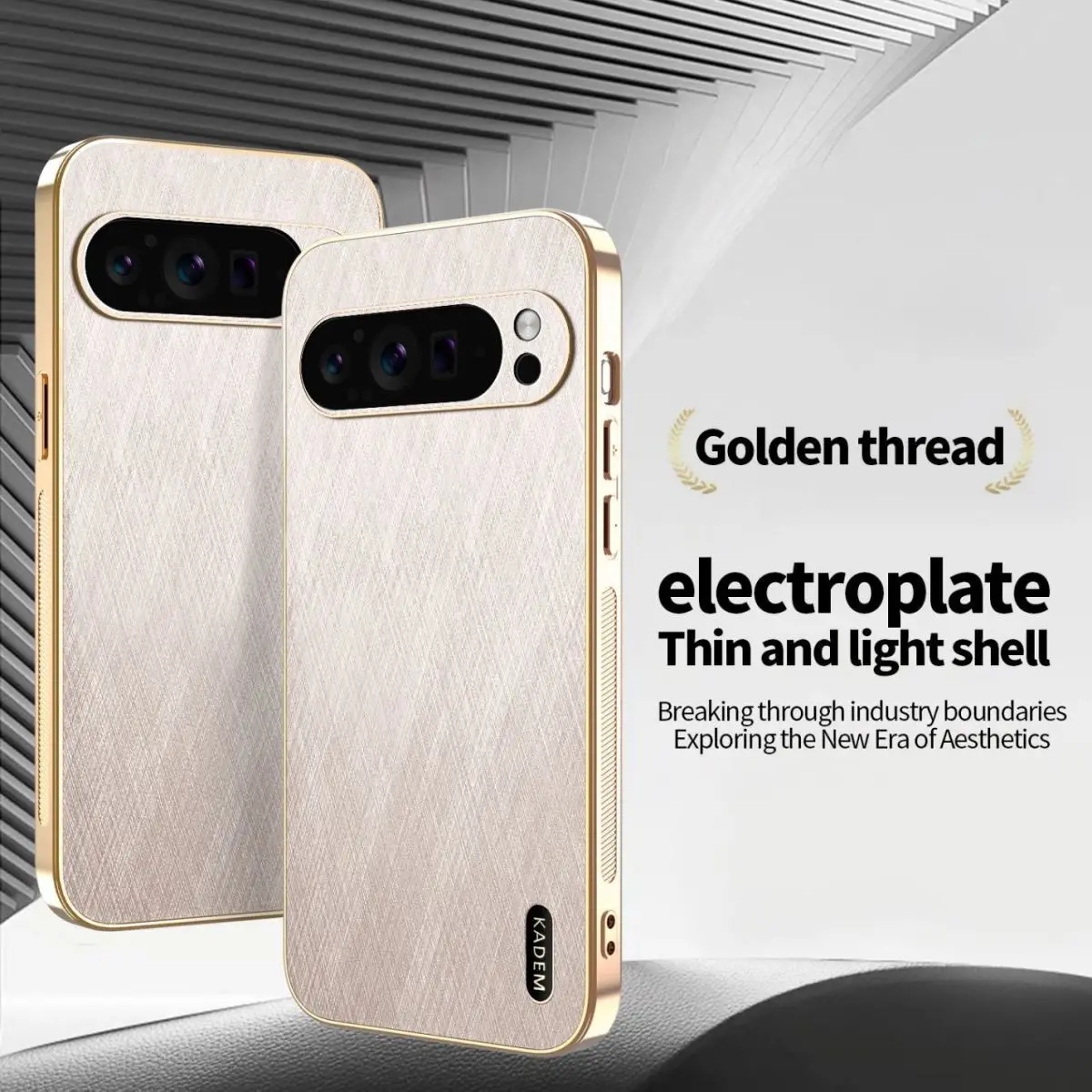 Business Magnetic Electroplating Gold Silk Pattern Anti-Fall Phone Case