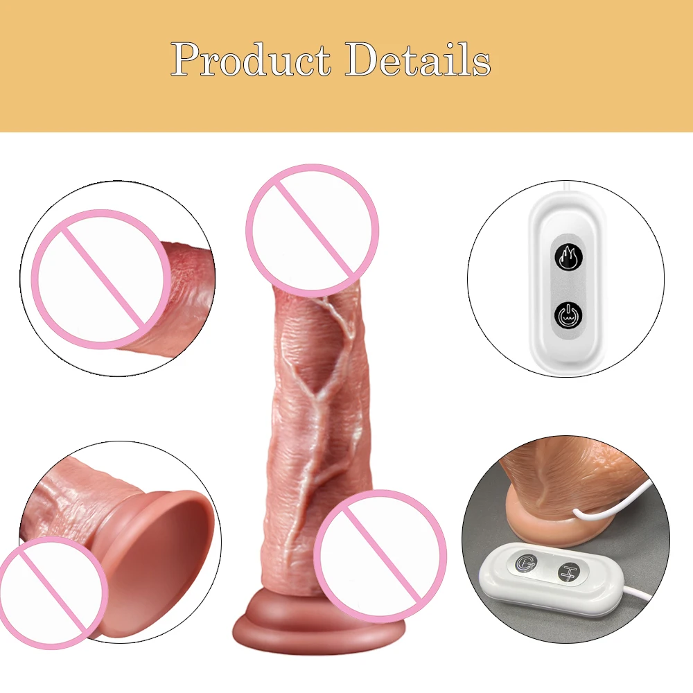 1 pc Realistic Dildo Vibrator 7 Frequency Vibrating Stretchable Thermostat Massager G spot Stimulator Sex Toys Sexy Toys