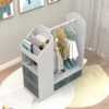 Kids Costume Organizer、 Costume Rack、Kids Armoire、Open Hanging Armoire Closet with Mirror-WHITE 6