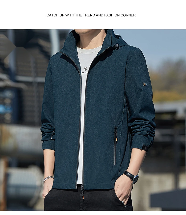 Giacca con cappuccio uomo slim fit primavera autunno casual_voghion.com