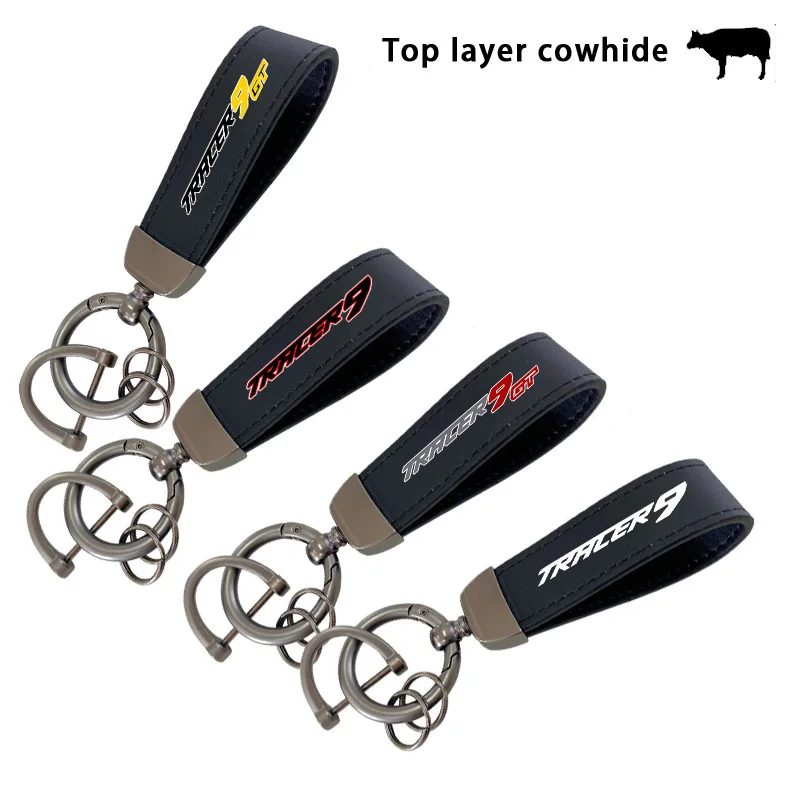 Top Quality Leather Keychain Custom Pattern For Yamaha TRACER 9 TRACER9 TRACER 9 GT TRACER9GT 2021 2022 Motorcycle Accessories