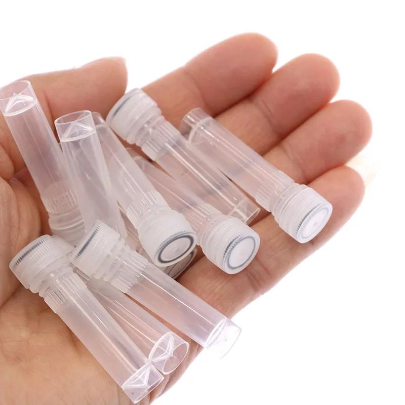 Plastic Test Tubes 20 Pcs 1.5ml Plastic Test Tube Vial Sample Container Screw Cap Bottle For Craft Powder School Office Chemistry Lab Supplies