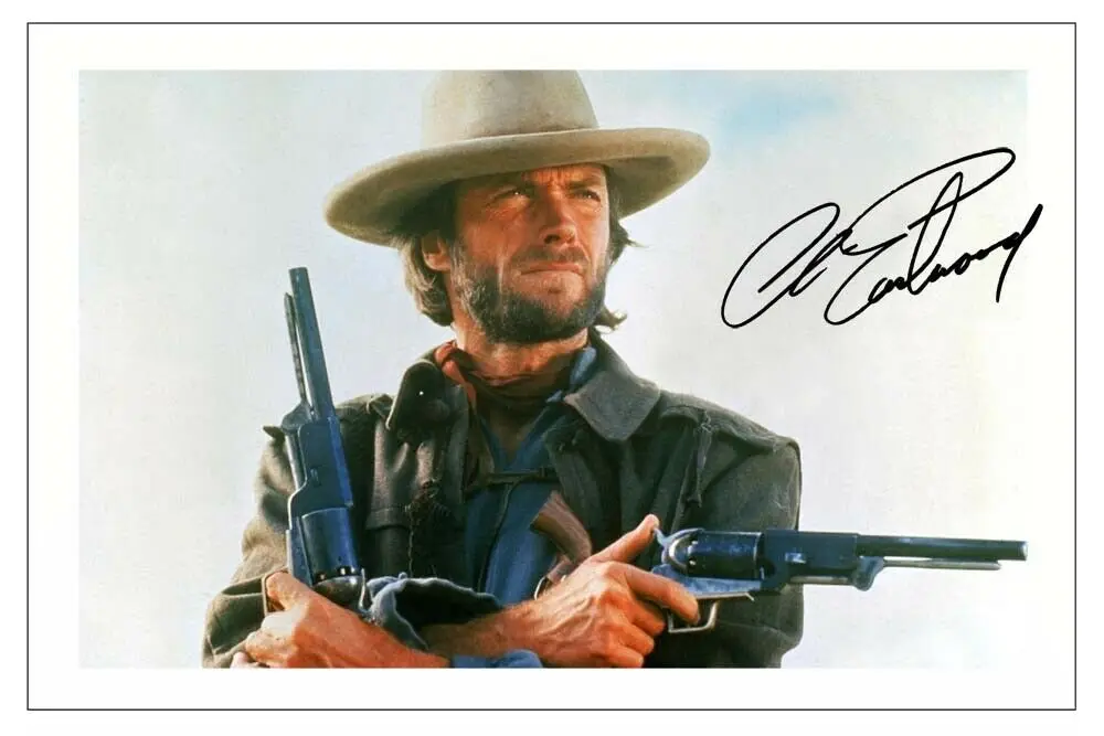 

CLINT EASTWOOD Signed PHOTO Art Film Print Silk Poster Home Wall Decor 24x36inch