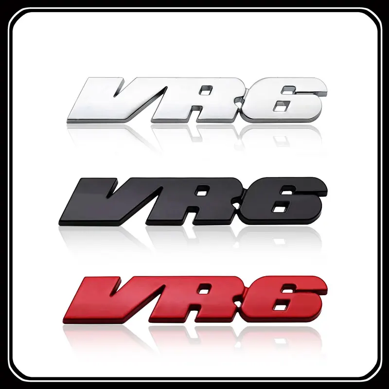VR6 스타일링 자동차 3D 금속 스티커 자동차 테일 배지 데칼, 폭스 바겐 사지타르 폴로 골프 5 6 7 파사트 R36 R32 CC