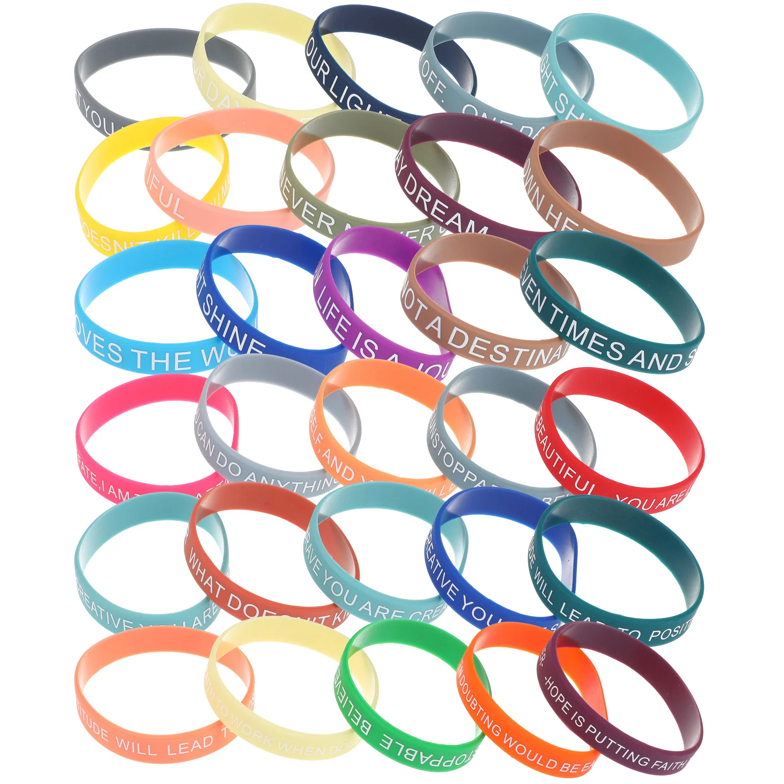 

60 шт. ремешок на запястье, женские силиконовые ремешки унисекс, ремешки из силикагеля, цитаты