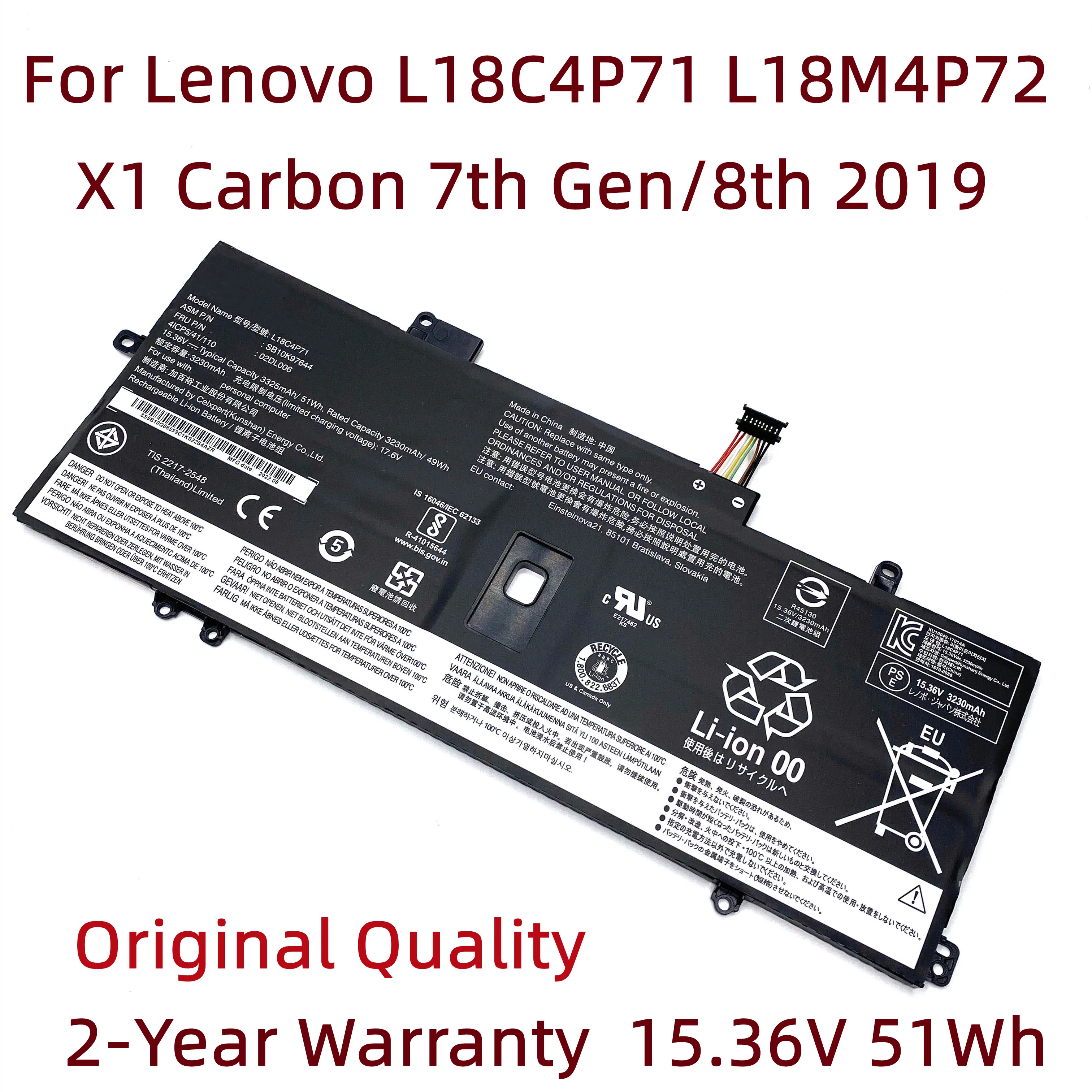 New Replacement Battery For Lenovo ThinkPad X1 Carbon 7th Gen – 51Wh, 3-Year Warranty 10 thumbnail image