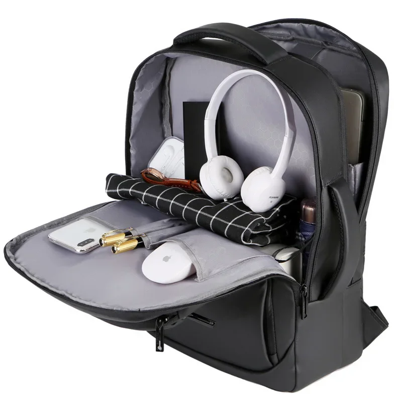 Backpack for Men 2025 Multifunctional Business Notebook Backpacks USB Charging Waterproof Film Men's Backbag Casual Bag Mochilas