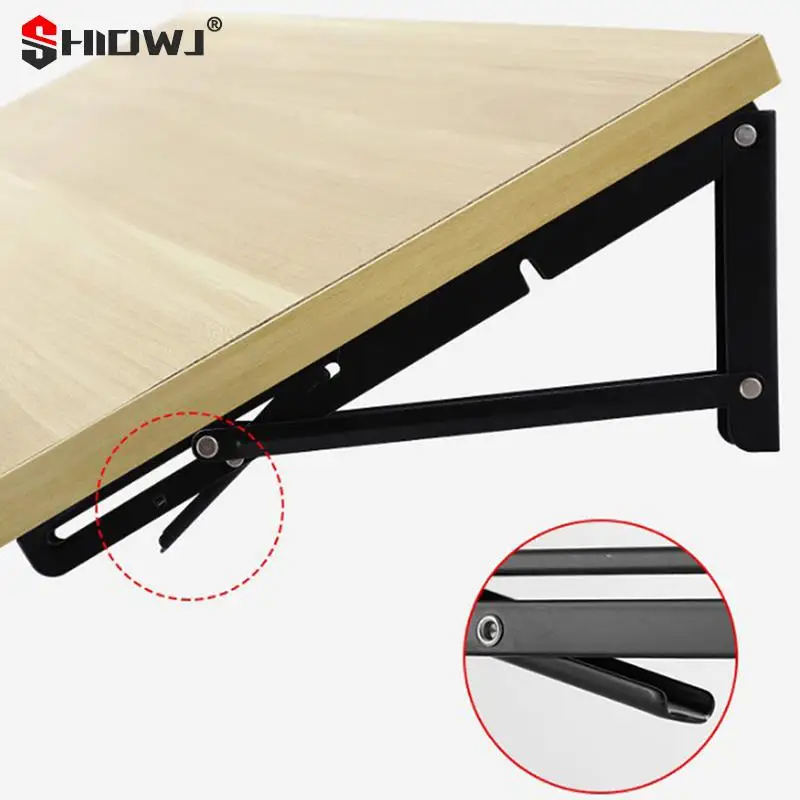 1Pcs Campervan Folding Bracket Table Shelf Motorhome Caravan Black Finish Stainless Steel Mini Folding Table Car Accessories