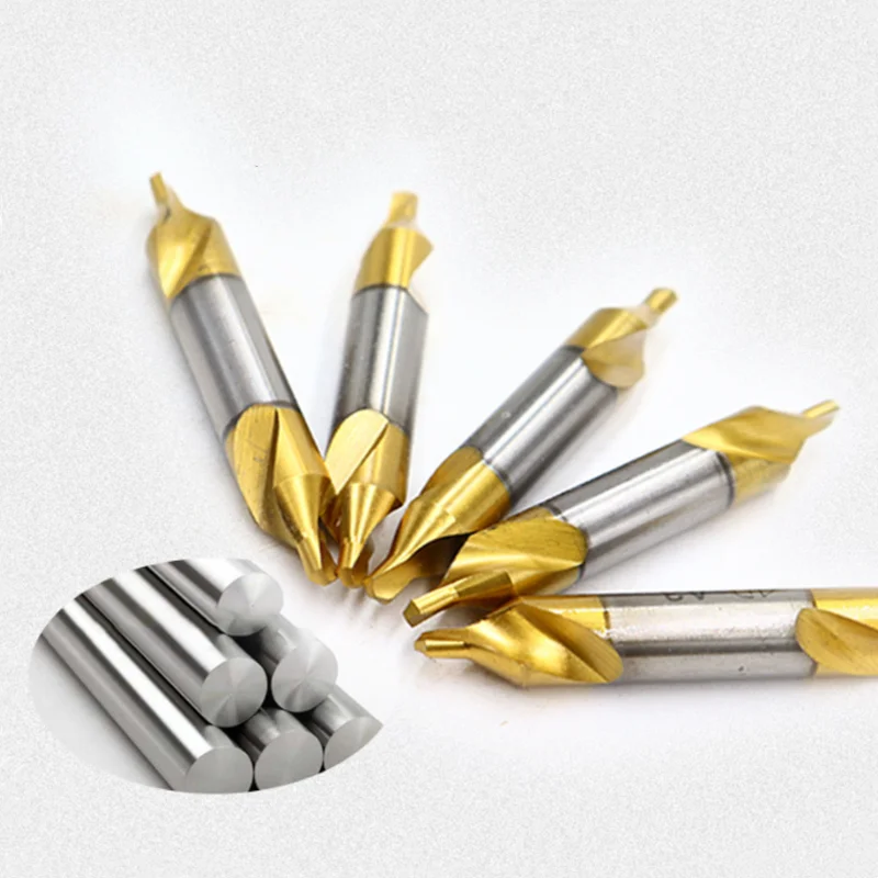 60 ° Typ A Zentrierbohrer 0,4-10 mm W6542 HSS titanbeschichtet, für die Metallbearbeitung, Anfasen, Positionieren, CNC-Drehmaschinenbohrer – Detail 7