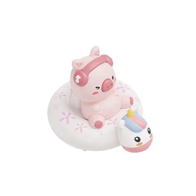 Children's Water Playing Chain Rabbit Cute Pig Swimming Circle Spring Swinging Bathroom Shower Interactive Toy 6
