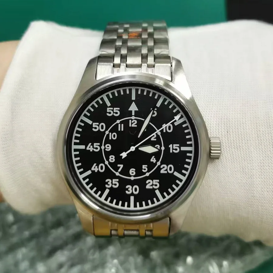 VH31 Men Watch 316L SS Pilot Beat Quartz Wristwatch waterproof