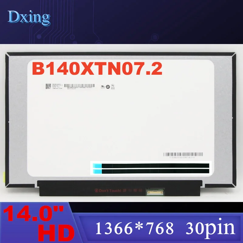 

14.0 Slim Laptop LCD Screen NT140WHM-N43 B140XTN07.2 For Lenovo ideapad 330S-14 S340-14 3-14 V14 1-14ADA05 HD1366x768 30pin eDP