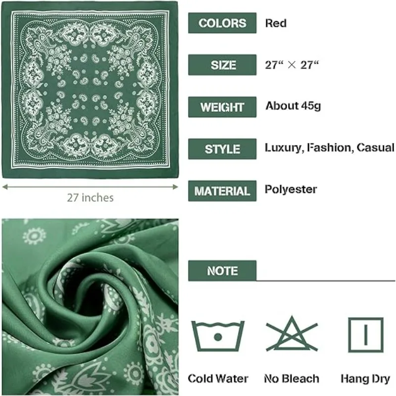 Thin Satin Square Scarf