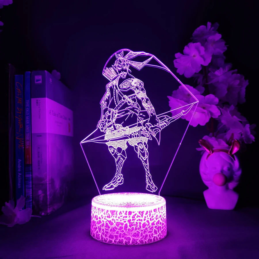 

Game Overwatch Character Hanzo 3D Illusion Night Lamp for Kids Birthday Gift Bedroom Decor Children's Room Desk Home Decoration