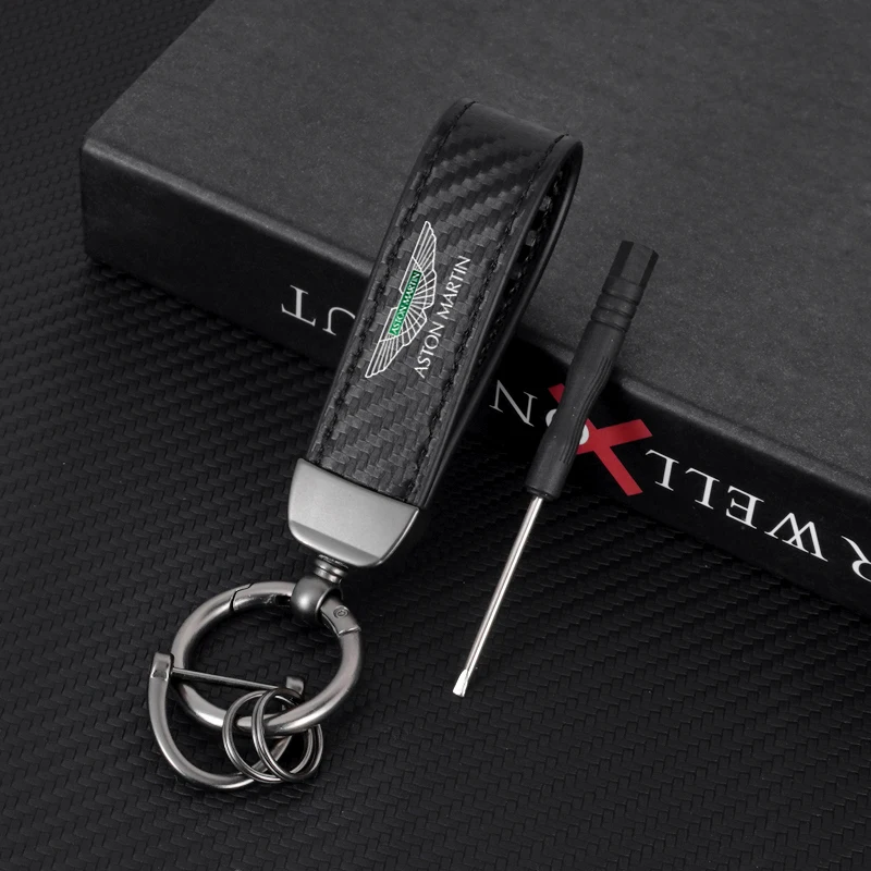 Aston Martin Carbon Fiber Look Sleutelhanger - Groene en blauwe kleurvarianten