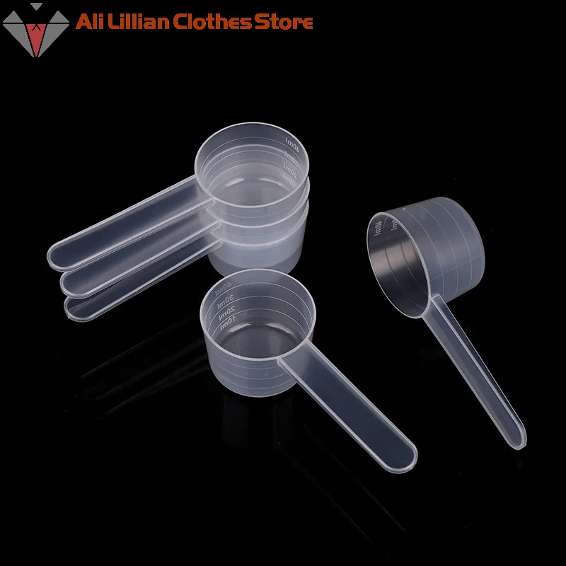 10Pcs 40ML 20g Flat Bottom Graduated Measuring Spoon With Scale Transparent Plastic Kitchen Baking kitchen measuring spoons measuring spoon set
