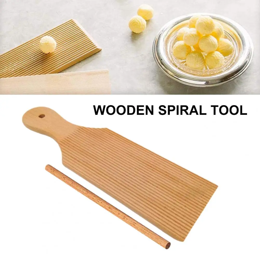 1 Set Stable Fine Texture Pasta Making Board Wood Practical Wave