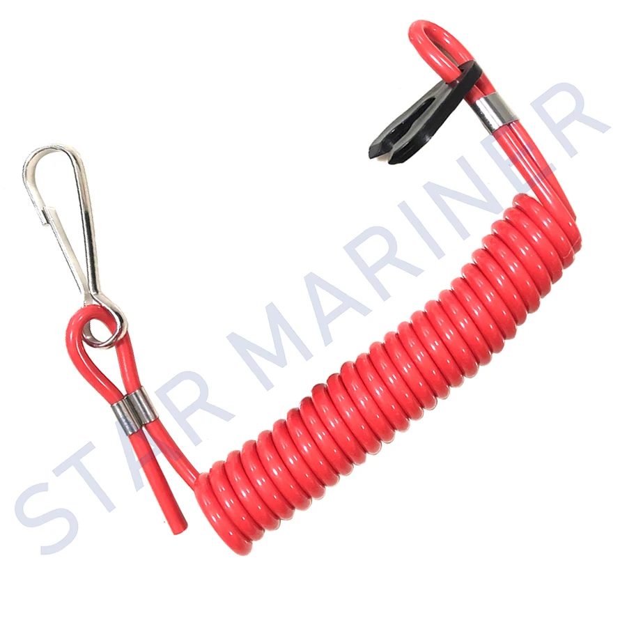 Interrupteur D'Arrêt Moteur Hors-bord Avec Corde Et Clip - Pour Moteurs Sans Démarrage Électrique, Longueur 140 Cm
