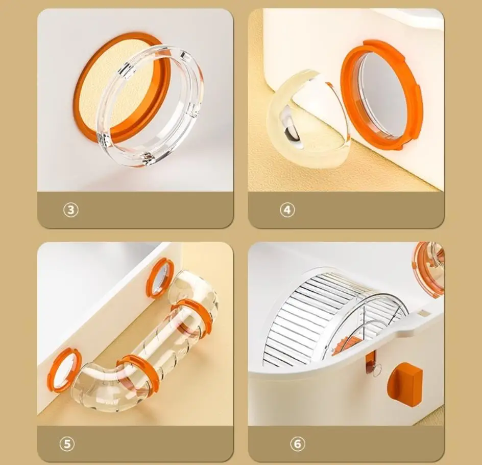 Title 18, Pipe Hamster Cage Acrylic Tunnel Cage Golden Be...