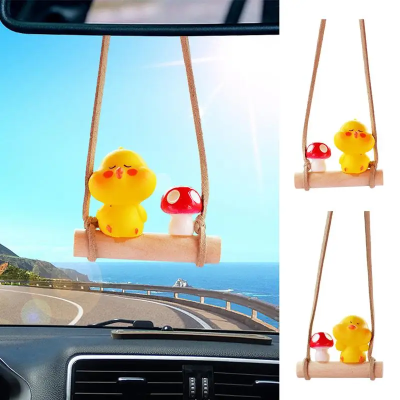 

Car Rearview Mirror Swinging Ornament Multifunctional Lightweight Chick Car Pendant Easy To Hang Charming Present car accessorie