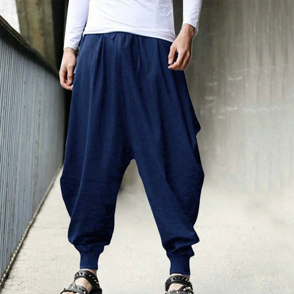 Male Pants Hot Sale Japanese Loose High Quality Pants Personalized Smooth Streets Trousers Hakama