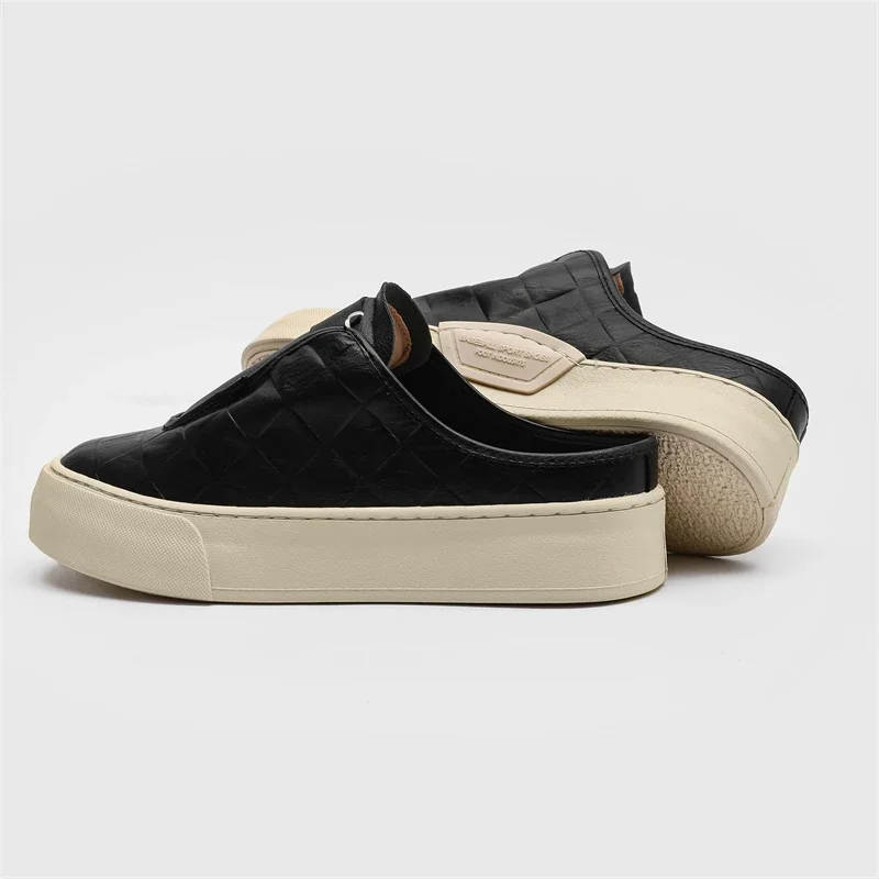 Men Casual Shoes Loafers Sports Platform Slip On Skateboard Comfortable Outdoor Slippers Leather Mules Shoes Boat Clogs