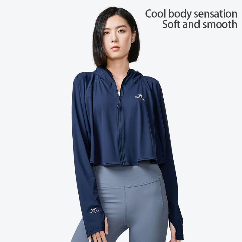 GOLDEN CAMEL Outdoor Sun Protection Clothing Women's UV Protection Ice Silk Breathable Skin Jackets Weightlight Shirts Woman